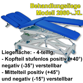 Untersuchungsliegen Behandlungsliege-Modell-2860-.Therapieliege elektrisch, Therapie Liege