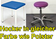 Untersuchungsliegen - Hocker in gleicher Farbe