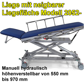 Behandlungsliege Modell 2052-..XLH Untersuchungsliegen